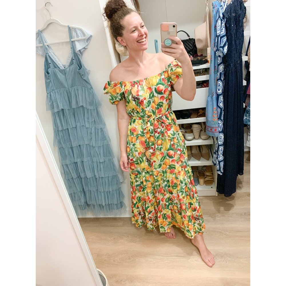Antonio Melani Colorful Italian Lemon Fruit Dress